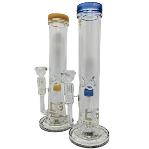 12" Loud Cloud Glass UFO Perc Ice Catcher Straight Water Pipe - [10285]
